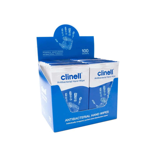 Clinell Antibacterial Hand Wipes (Individually Wrapped) – Pack of 100